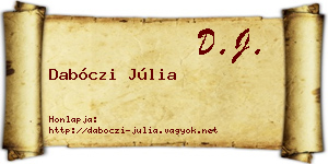 Dabóczi Júlia névjegykártya