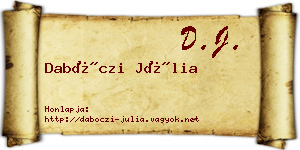Dabóczi Júlia névjegykártya