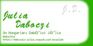 julia daboczi business card